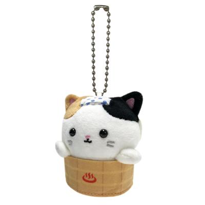 [LamPlanning] Reisekatze Schlüsselanhänger Maskottchen Kugelkette Taschenanhänger Niedliche Flauschige Katze Beruhigend (Heißwasser-Eimer-Version)