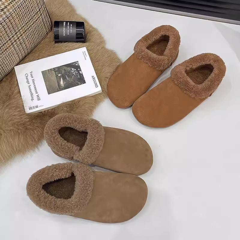 Loafers Shoes Short Plush Suede Women Ankle Boots Fur Warm Winter Snow Boots Fashion Warm Woman Boots 2026 Walking Mujer Zapatos