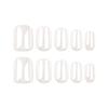 24 Pieces Wear Nail Pads Moonlight White Solid Color Nail Art Removable Fake Nail Short Nail Patch