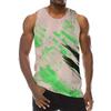 Multi Color 3D Print Tank Top For Men Summer Sports Gym Fitness Sleeveless Vest Tops Art Psychedelic Pigment Pattern T-shirt