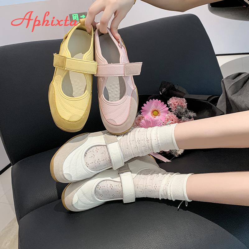 Fashion Aphixta Flat With Women Loafers Patchwork Flats Hook Loop Height Increasing Casual Shoes Pink Loafers Comfortable Woman Shoes