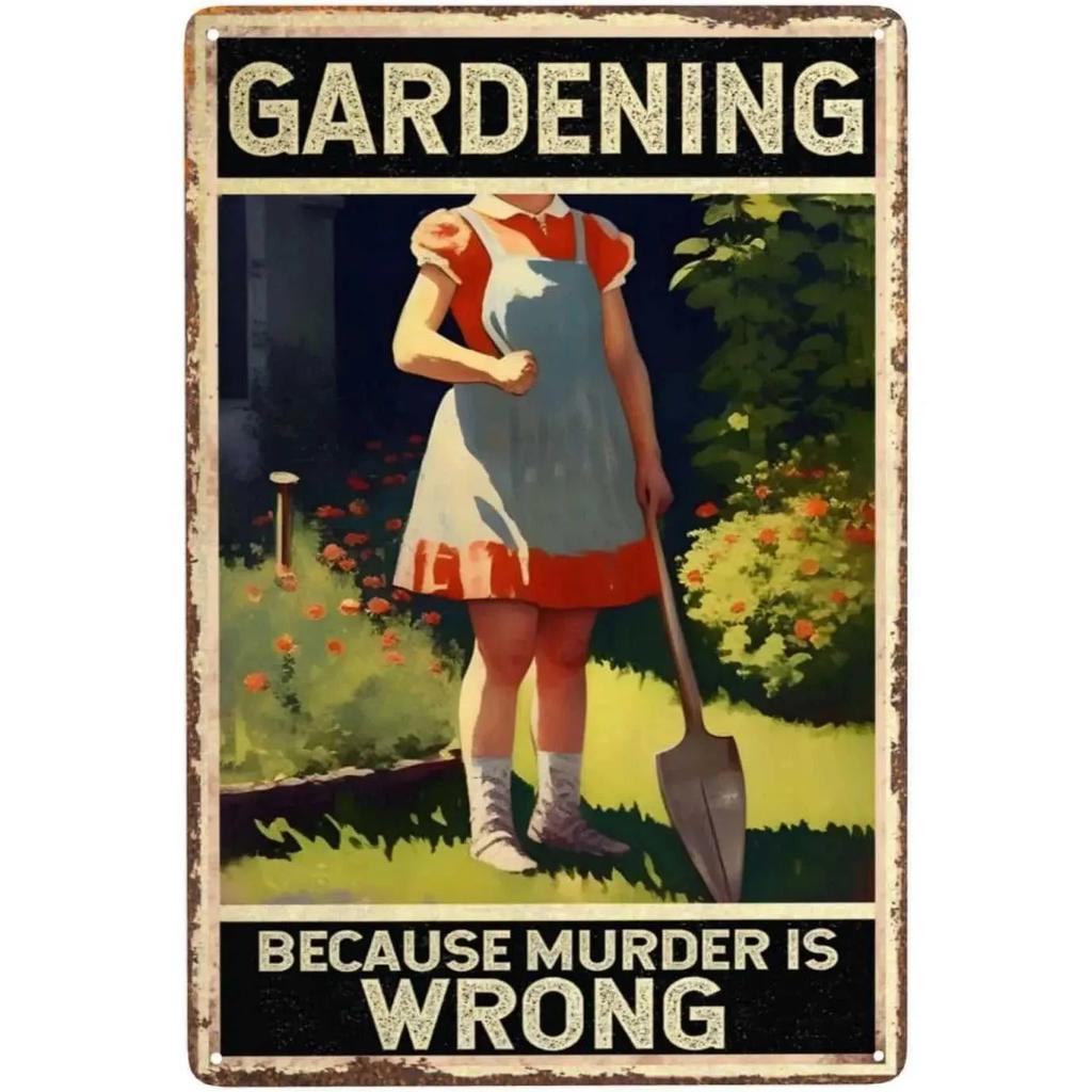 Because Murder Is Wrong Retro Garden Metal Tin Sign Wall Decoration Home Garden Bar Coffee Club Bar Retro Poster Square