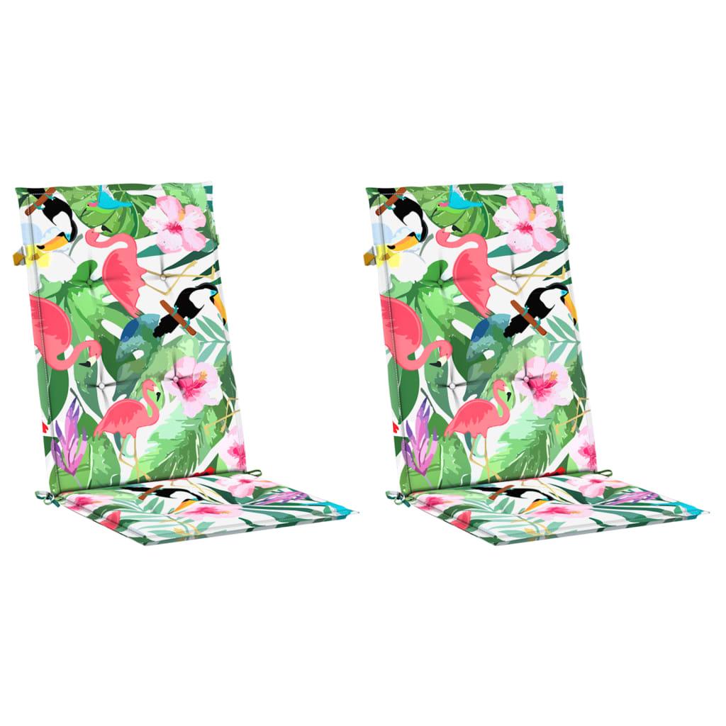 Garden Chair Cushions for High Back Chairs 2 pcs Multicolored 120 x 50 x 3 cm