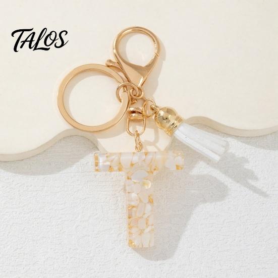 Lightweight Keychain Pendant, Letter A-Z Charm with Tassel, Alphabet Car Decoration Initial Metal Keyring for Handbag Backpack Bag Pendant Accessory