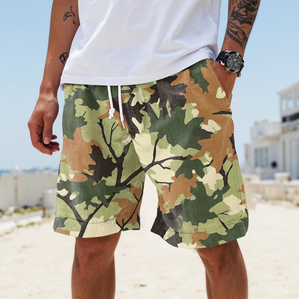 Pánské letní velké ležérní volné sportovní kalhoty plážové šortky