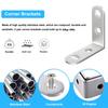 20pcs 304 Stainless Steel L Brackets -  Right Angle Corner Brace for Shelves, Wood Furniture, Chair, Drawer with 80pcs Screws