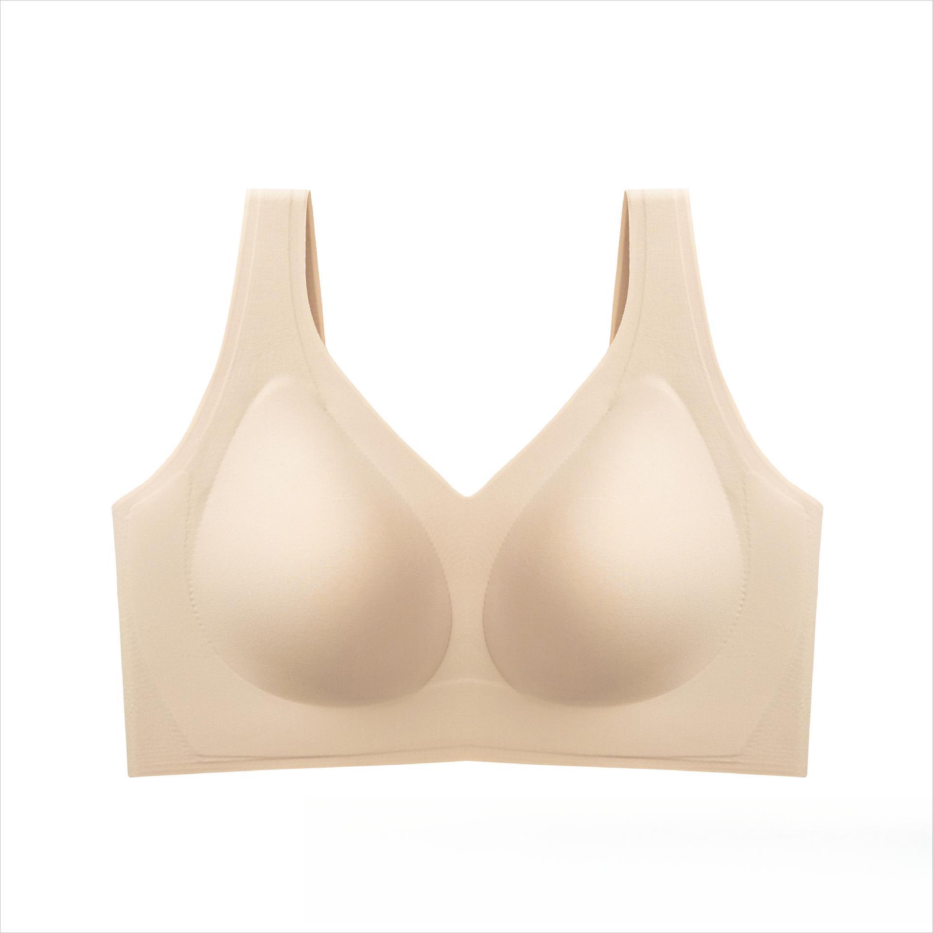 

Invisible Bra Women s Invisible Underwear Women s Bras Without Underwire Gathering Bra Lacing Breathable Bra Push Up Bra L бежевий