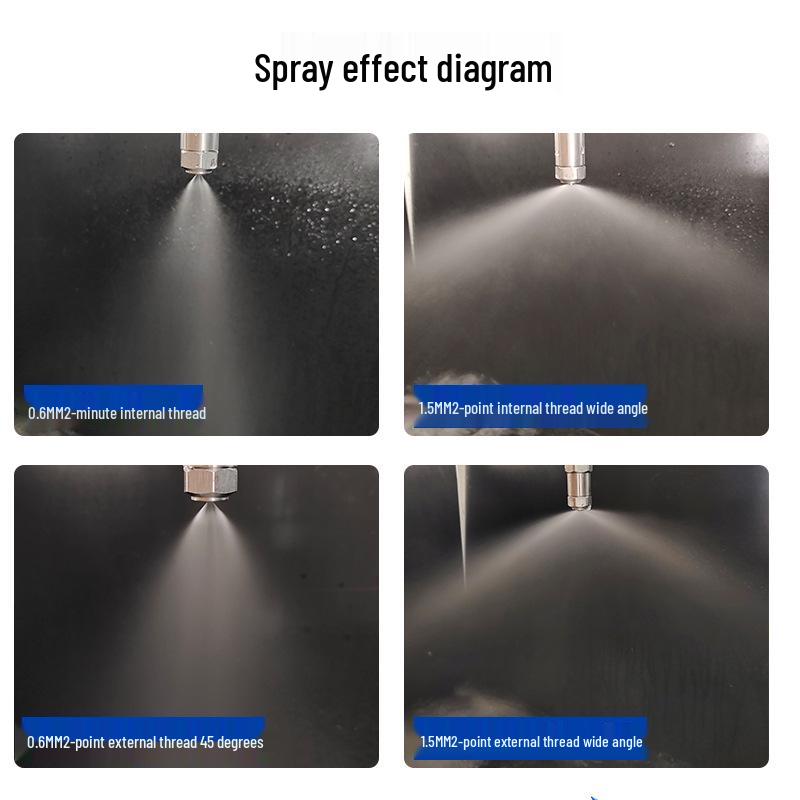 Stainless Steel Anti-Drip Fine Mist High-Pressure Nozzle for Humidification, Cooling, and Dust Removal.