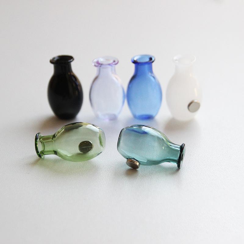 Mini Glass Vase Fridge Magnet Creative 3D Vase Micro Landscape Ornament Fridge Magnets Place Flower Arrangements Decoration