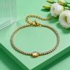 Dainty Moonstone Tennis Bracelet for Women Stainless Steel CZ Crystal Chain Bracelets Zircon Vintage Jewelry Gift for Her