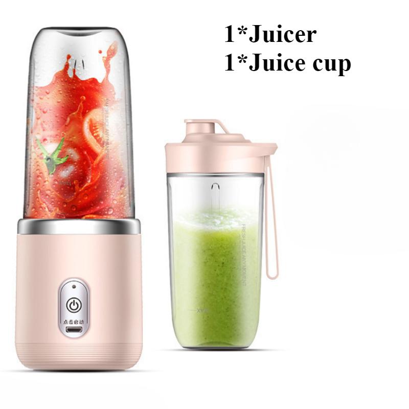 

Портативная электрическая соковыжималка 400 мл, 6 лезвий, чашка для фруктового сока, USB перезаряжаемая автоматическая маленькая соковыжималка, блендер для смузи, кухонный комбайн #2 розовый