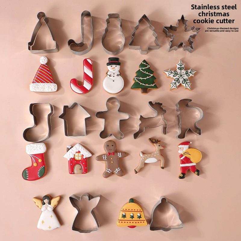 12-Piece Christmas Series Biscuit Mould 2025 Color Boxed Stainless Steel Baking Tool