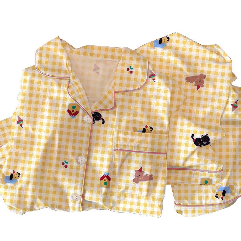 High-Value Style Pattern Small Animal Pajamas Women'S Sweet Long-Sleeved Loungewear Suit Can Be Worn Outside