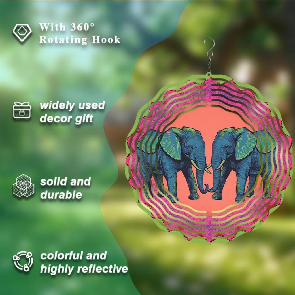 360 Grad Drehendes Metall-Windspiel 25,4 cm Hängend für Garten-Terrassen-Dekor Einzigartige Geschenkidee für Freunde Familie Alle Jahreszeiten