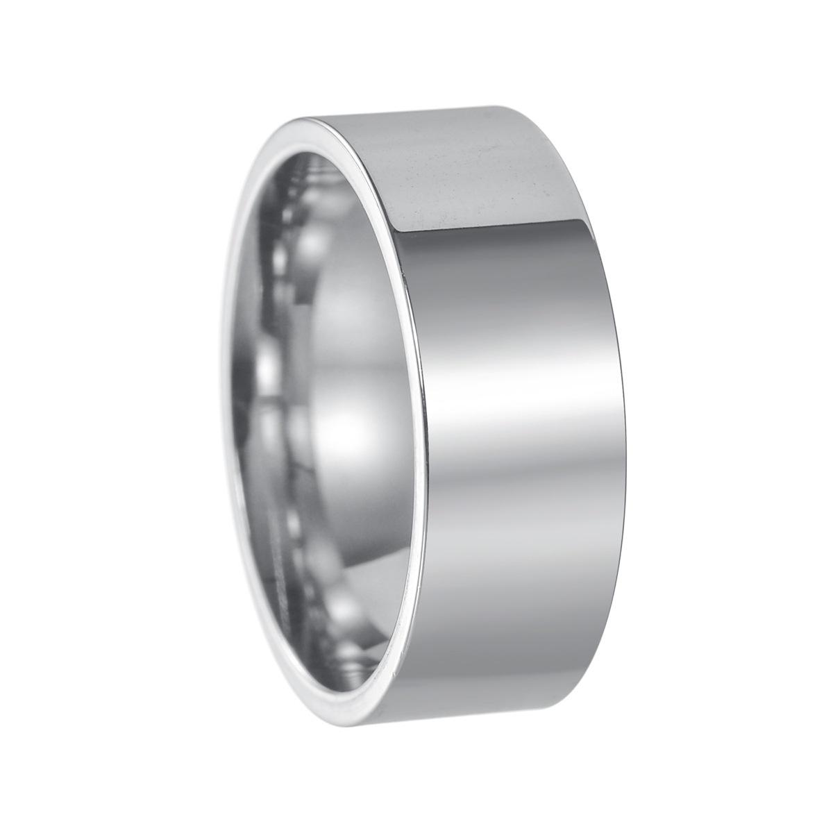 

Polish Flat Stainless Steel Ring for Men Women 4mm 6mm 8mm 12mm Wide Couple Rings Jewelry Anniversary Wedding Gift 6