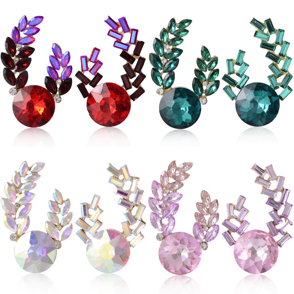 Fashion Alloy Geometric Earrings With Rhinestones For Women Fall