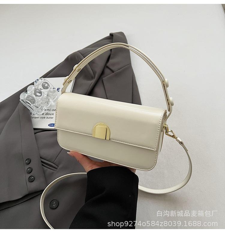 

Premium small square bag design sense messenger bag ins fashionable oil wax leather splicing women s niche single shoulder armpit bag