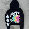 Autumn and Winter Hip Hop Y2K Street Style Letter Graffiti Printed Fashion Men's and Women's Warm Hoodies
