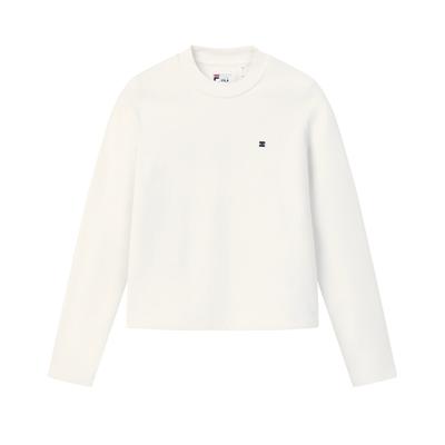 White Fashion Simple Trendy Comfortable Versatile Slim Fit Knitted Long Sleeve T-Shirt Women Tops Fog-Lotus-White F11W613202FIV