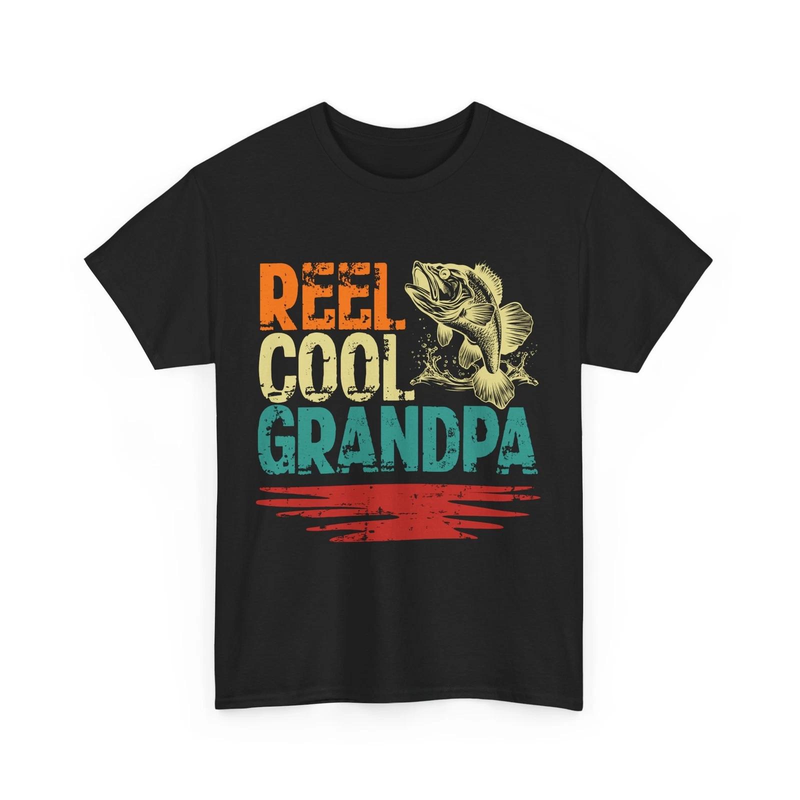 Grandpa Fishing T shirt, Reel Cool Grandpa Fishing Lovers Grandfather Shirt XL