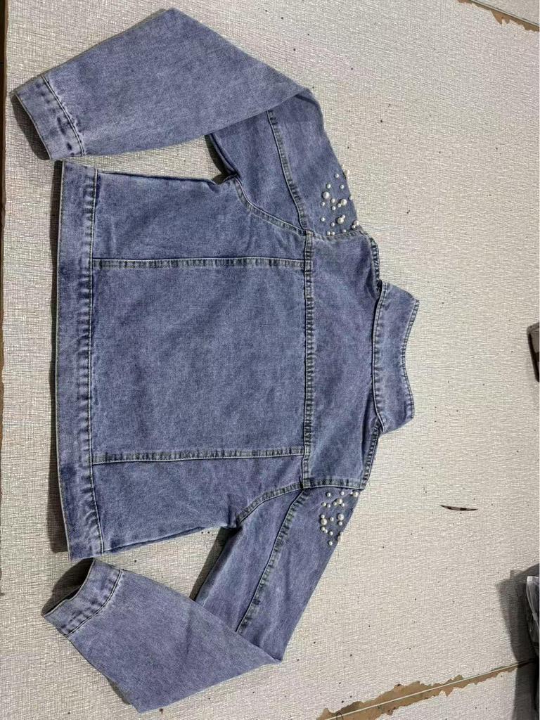 New Style Pearl Denim Jacket for Women - Spring & Autumn Fashion Short Jacket
