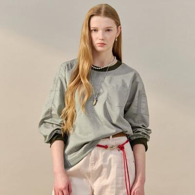UTiliTy Color Block Sleeve PockeT T shirT zf04qT006na