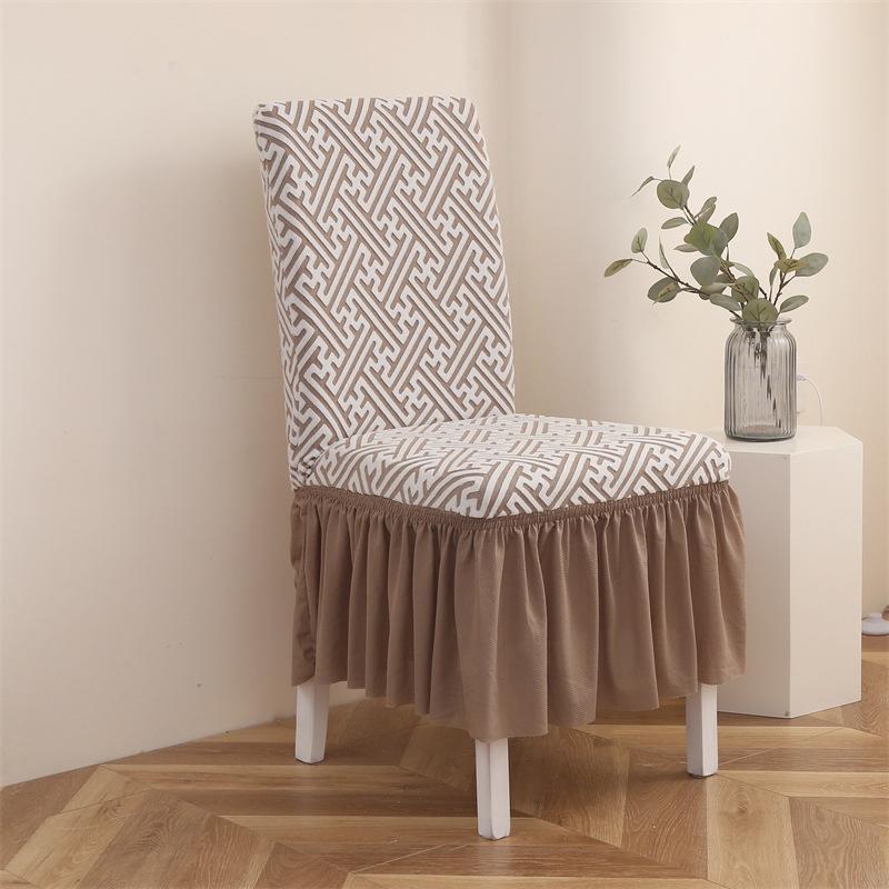 Dining Chair Cover Elastic Stool Cover Thickened Chair Cover Universal Household Dining Table Backrest Integrated Stool Cover Hotel