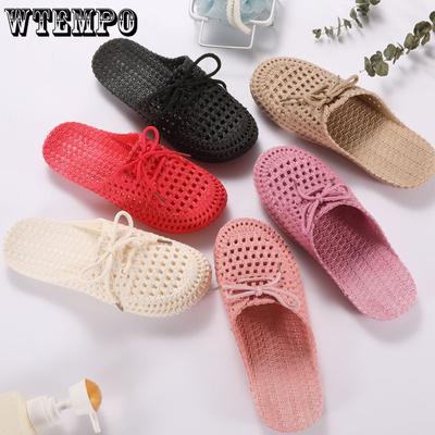 Sandales en PVC pour femmes, chaussures d'extérieur à trous, sandales d'été à semelles souples et épaisses, pantoufles à bout creux enveloppées pour la salle de bain, tongs de plage en plein air