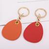 Antirust Key Tag Ring Solid Color Keychain Card Sleeve Cute Leather Keychain