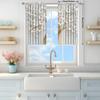 VIKAMA2PC Embossed Gold-Centered White Floral Curtains Bedroom Living Room Bay Window Luxurious Cozy and Artistic Ambiance