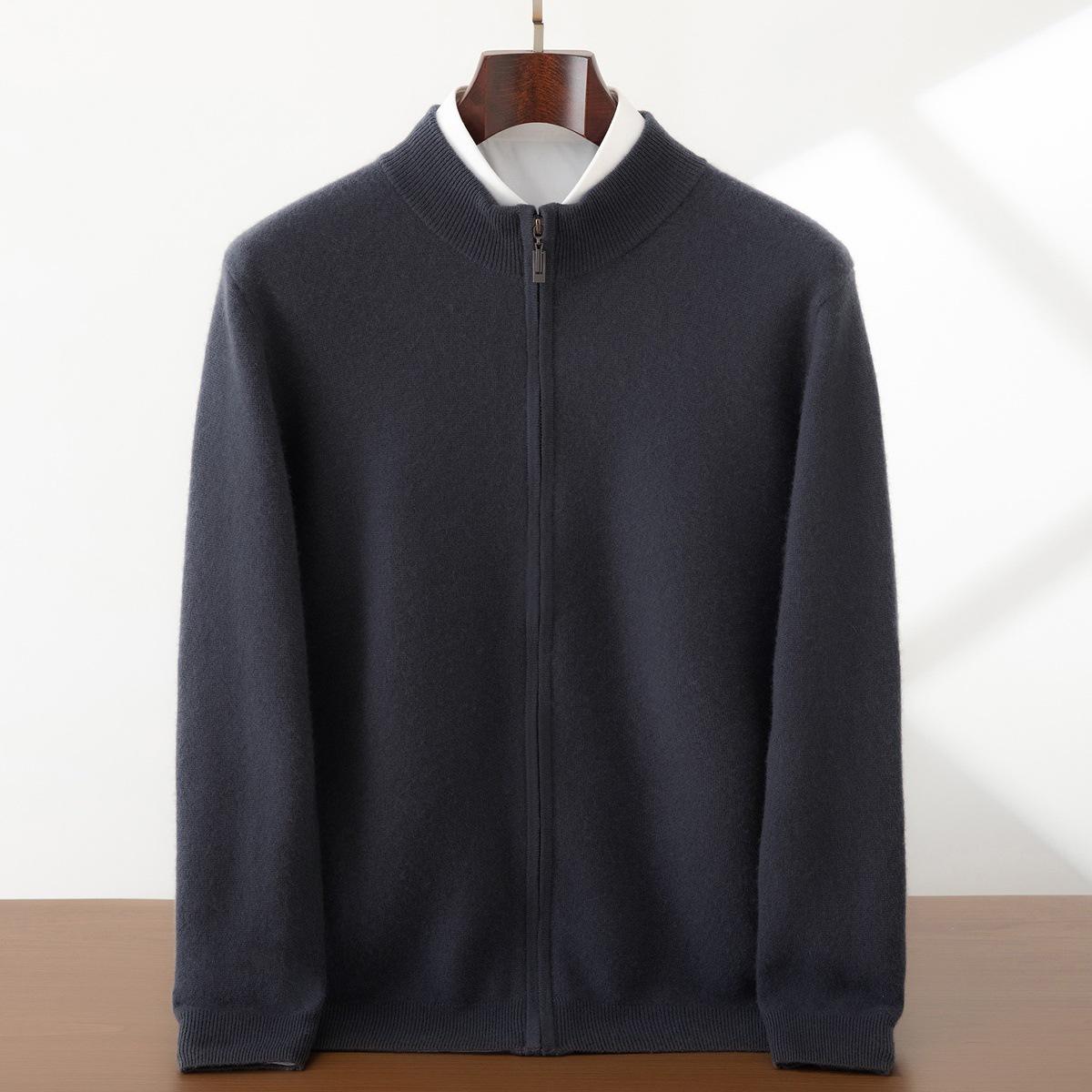 

Men s High-End Business Cashmere Cardigan - Autumn/Winter 2025 Round Neck Knit Sweater L 70-78 kg