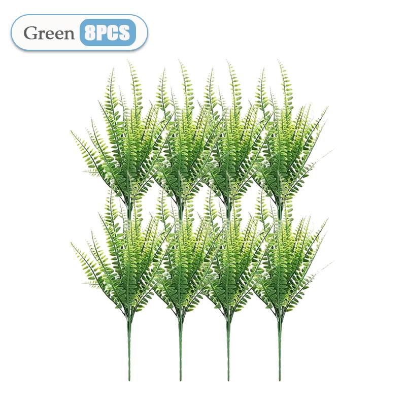 2-32 STÜCKE Künstliche Boston Falsche Farnpflanzen Büsche Falsche Pflanzen Sträucher Grünzeug UV-Beständig für Haus Büro Garten Innen Deko