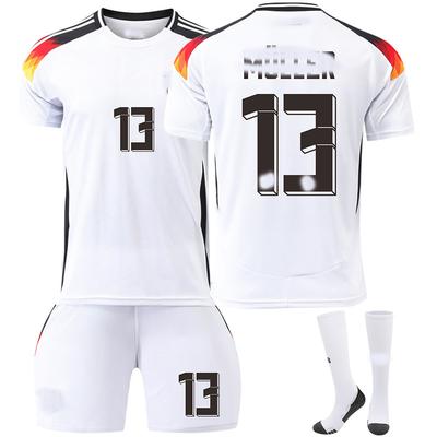 Teens Kids Adults Football Kits Sport Training Jersey Set with Socks 24/25 Germany Home #13 Müller