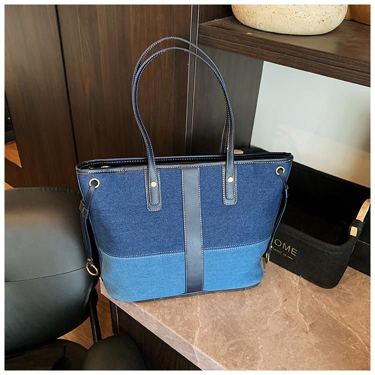 

Сумка большой вместимости одинарная новая сумка-вкладыш сумка-тоут плечевой ремень отделка сумка для хранения накладка на плечо светло-синий