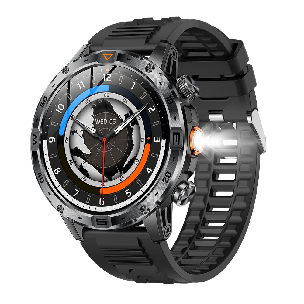 

Health 1000mAh Waterproof Compass Men Information Reminder Smartwatch Outdoor Sports SOS Blue Tooth Call Smart Watch Flashlight