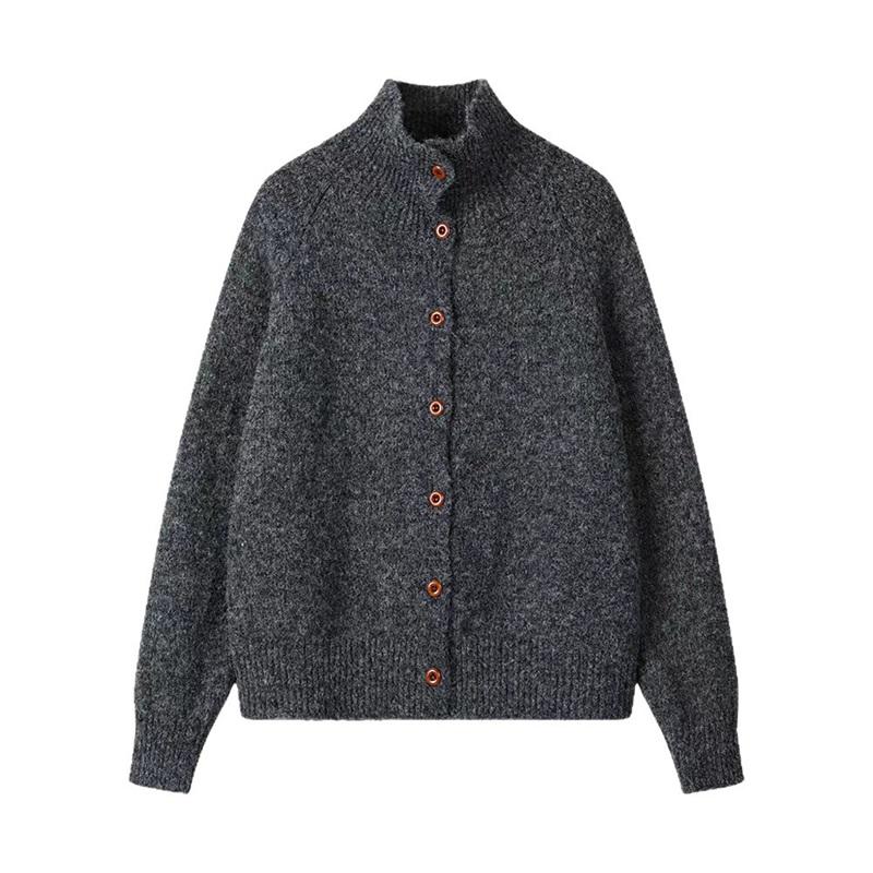 Knitted Cropped Women's Sweaters Cardigan Long Sleeve Sweater Coat Autumn Winter Chic Casual Outerwear Knitwear Top
