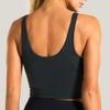 Women Sleeveless Crop Top Slim Fit Tank Top Stretchy Solid Color Basic U Neck Short Vest Shirt for Casual Wear