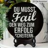 2D Flat Retro Aluminum Wall Decorations in Various Sizes. The German Inspirational Theme "Failure Is An Inevitable Step on The Road To Success