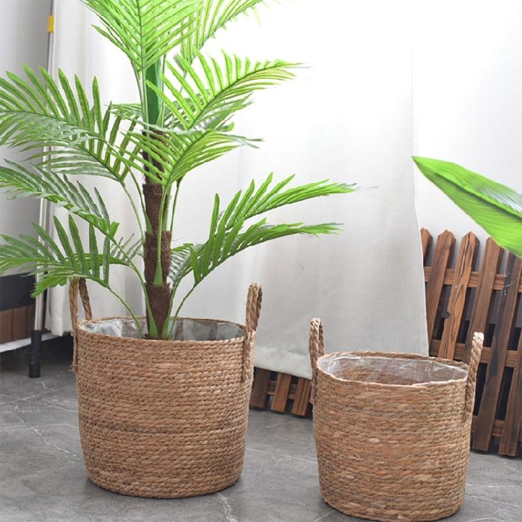 Woven Flower Pots Straw Flower Pots Outdoor Tables Large Straw Bag Basket Hand