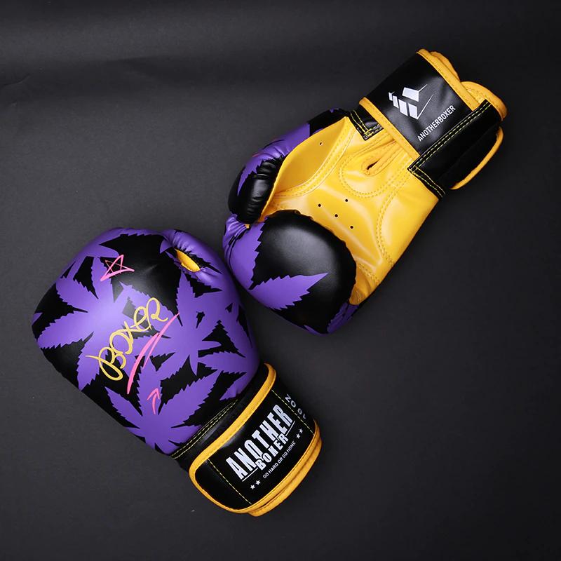 Boxing Gloves 6 12 14oz PU Leather Muay Thai Free Fight MMA Kick Boxing Training Glove For Men Women Kids