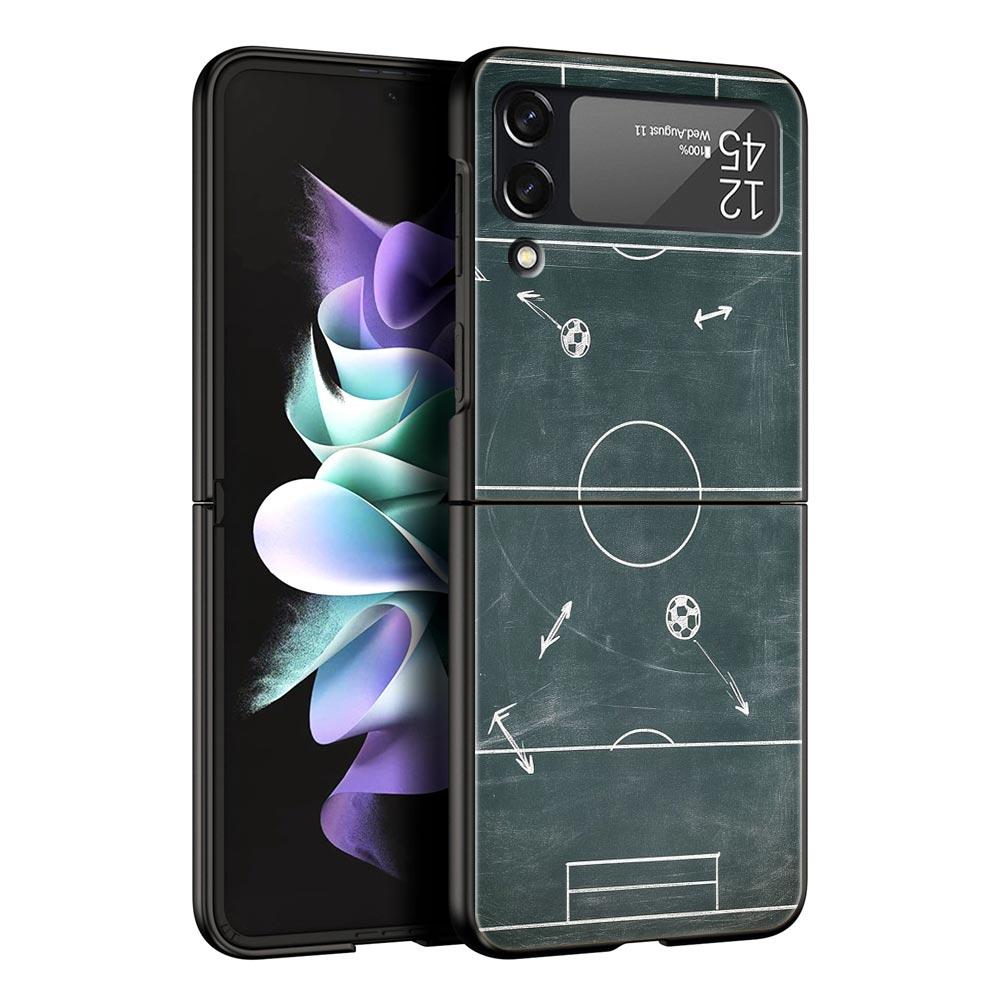 Football Basketball Tactical Board Hard PC Phone Case For Samsung Galaxy Z Flip 7 6 5 4 Black Cover For Galaxy Z Flip 3 Foldable