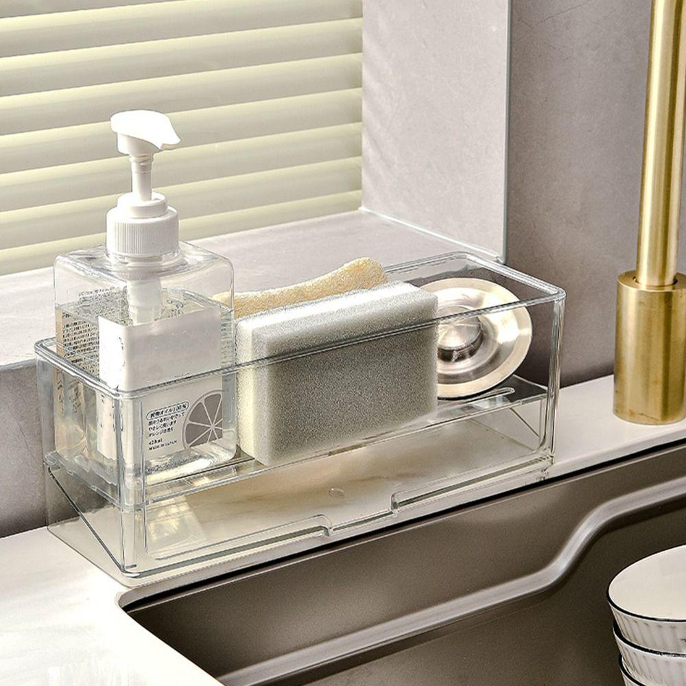 Large Size Self-draining Sink Shelf Rag Organizer Soap Basket  Bathroom Shampoo Shelves