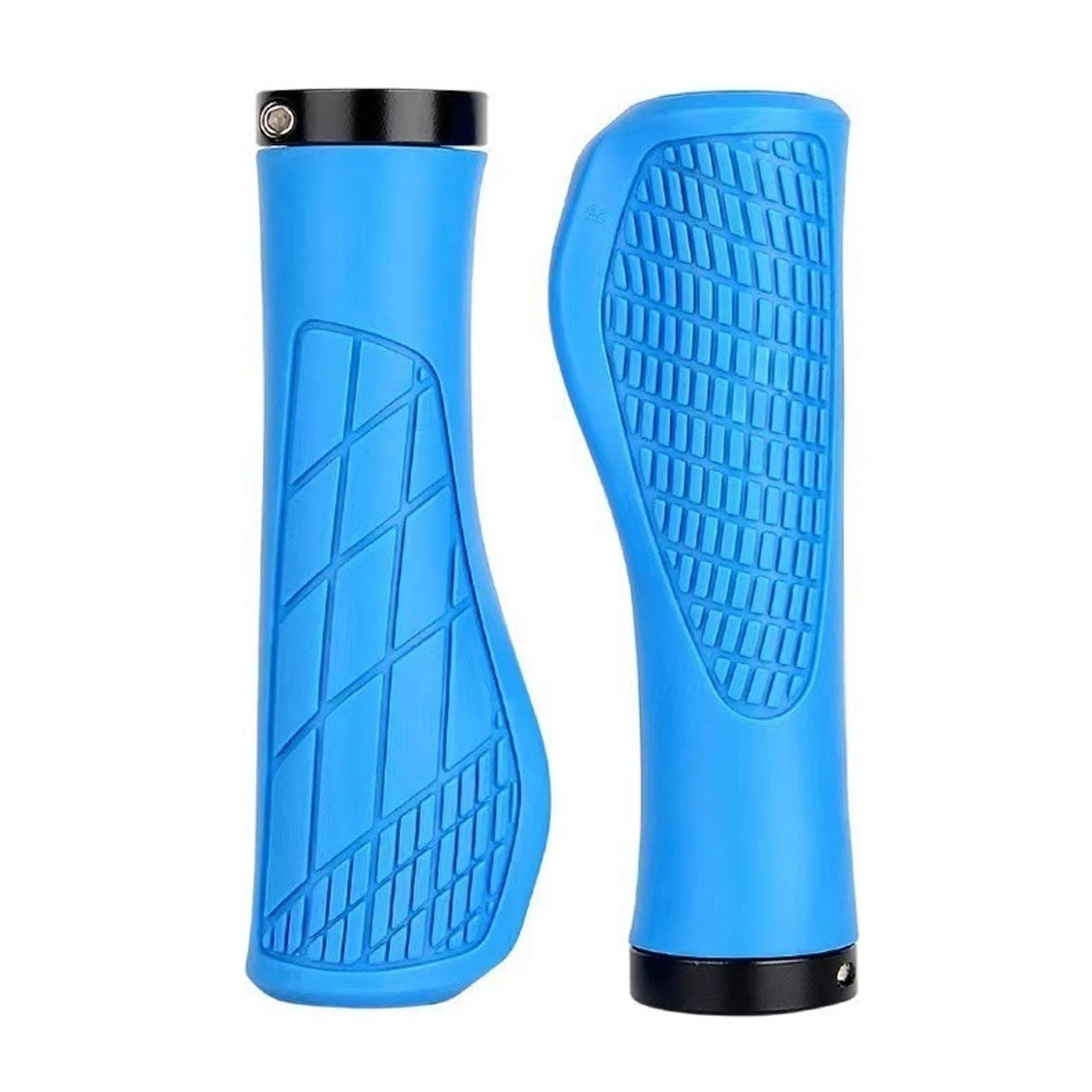 

MTB Shockproof Bicycle Grips Bike Anti-Slip Lockable Grips Ergonomic Cycling Rubber Ball Handle Grips синий