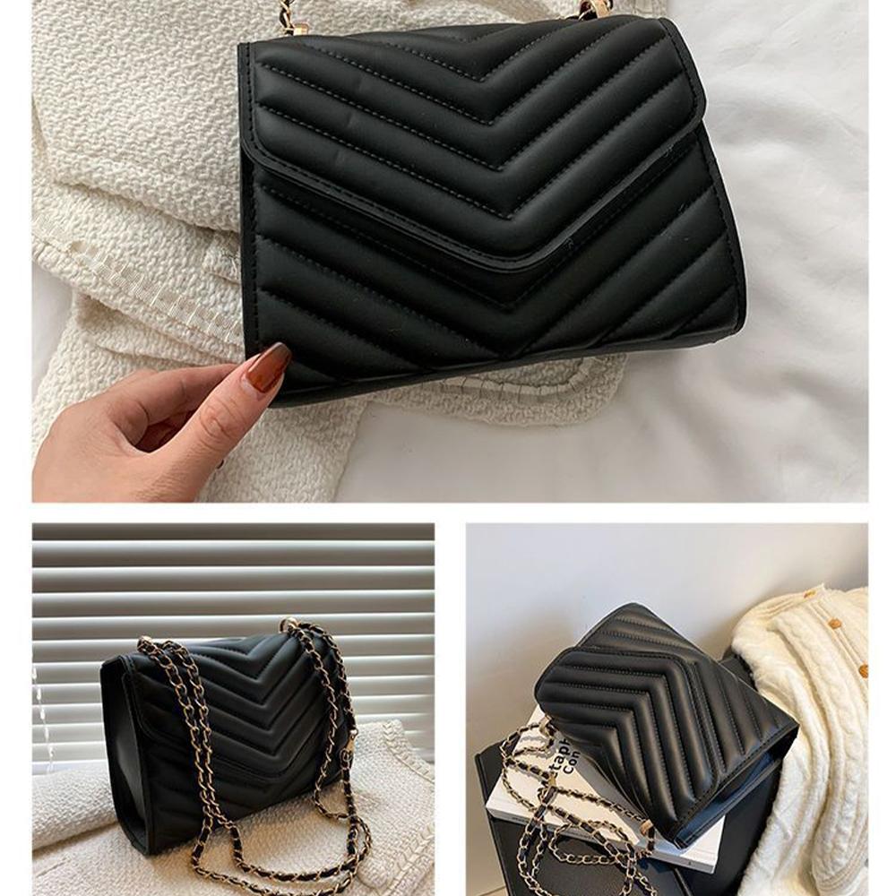 Damen Ein Schulter Mode Retro Kleine Quadratische Tasche Umhängetasche Minimalistischer Stil Damen Kettentasche Geeignet für Reisen-zmt