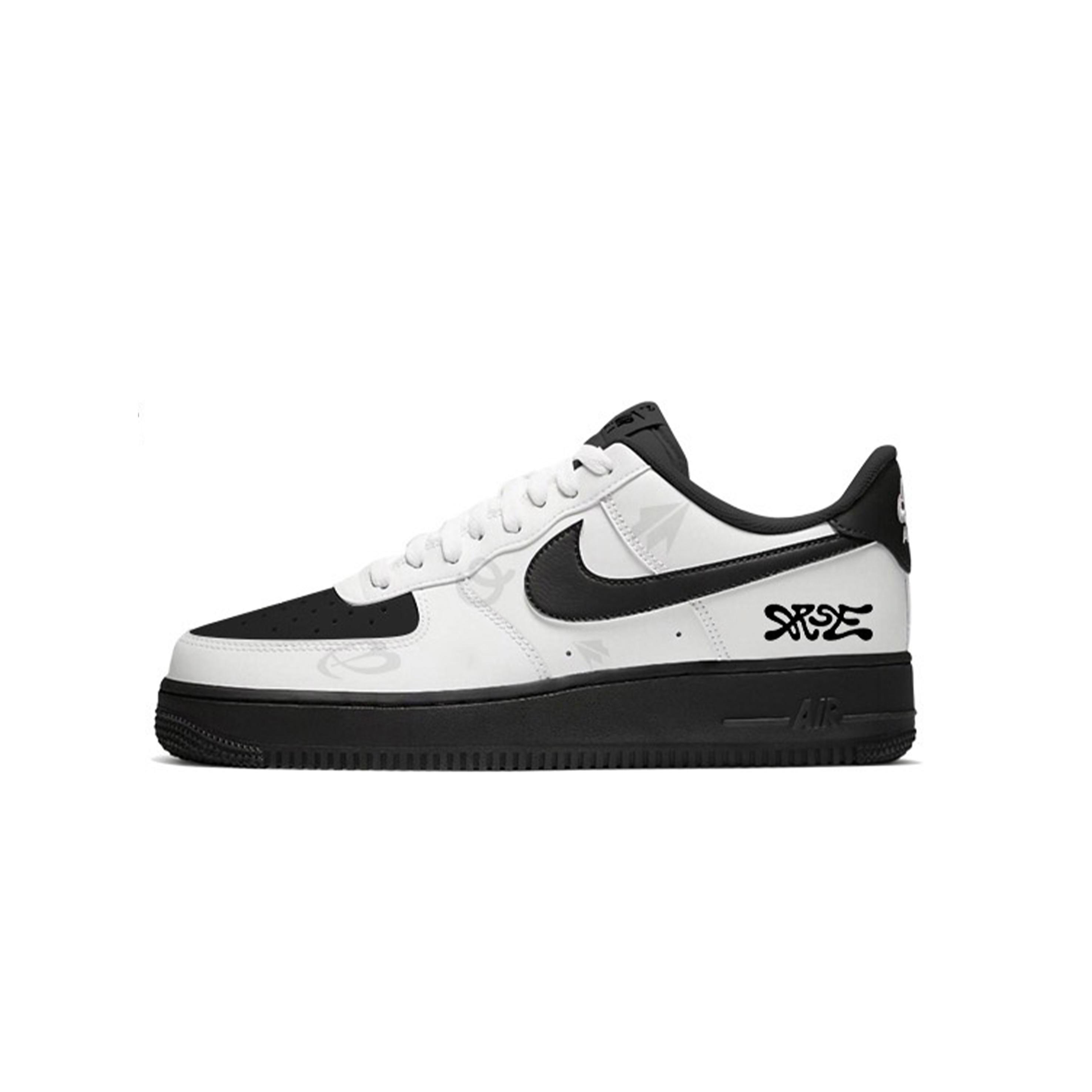 

Nike Air Force 1 City Imprint Synthetic Leather, Leather Abrasion Resistant Low top Skateboard Shoes Unisex Black White CW2288-001(Team619-) 42.5