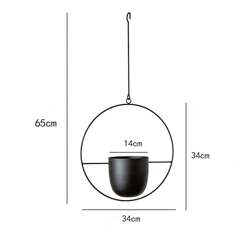 Iron Hanging Flower Pot for Hydroponic and Succulent Plants, European Garden Decoration