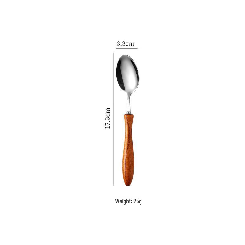 Japanese Style 304 Stainless Steel Cutlery Set with Wood Handle