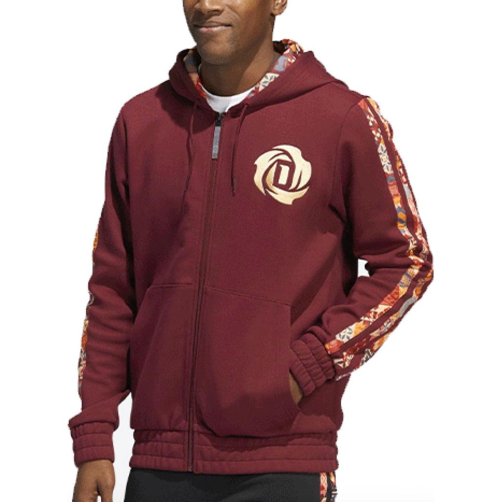 Adidas New Year Basketball Hooded Jacket Men Outerwear Brown Red HD7932