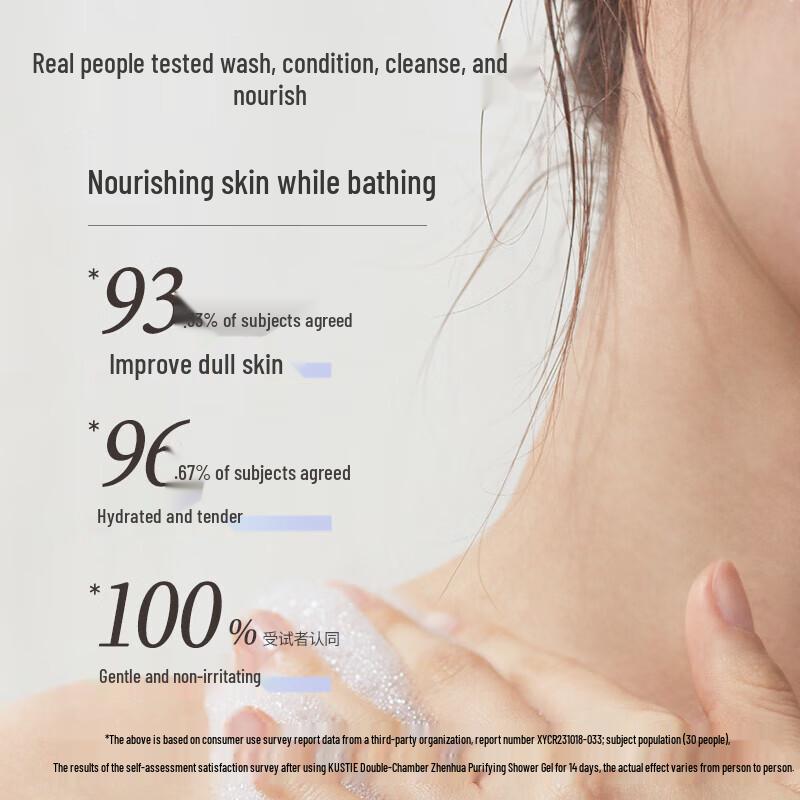 Kustie Dual-Chamber Moisturizing Floral Extract Shower Gel