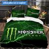 3PCS Energy Drink Printed Bedding Set For Bedroom dormitory,  Includes 1 Duvet Cover & 2 Pillowcases for All Seasons Home Decor Fan gifts